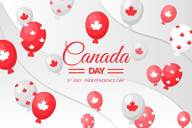 Flat canada day balloons background