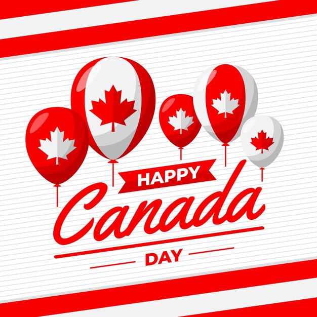 Flat canada day balloons background