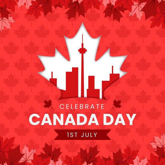 Flat canada day illustration