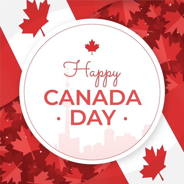 Flat canada day illustration