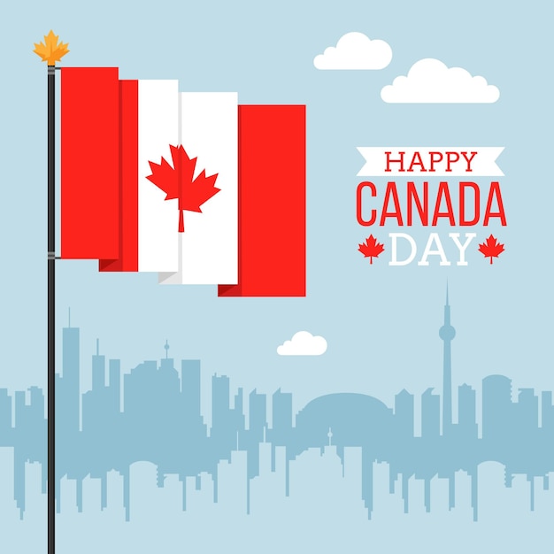 Flat canada day illustration