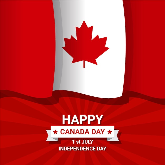 Free Vector flat canada day illustration