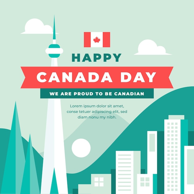 Flat canada day illustration