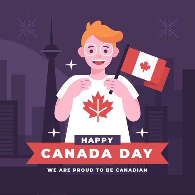 Flat canada day illustration