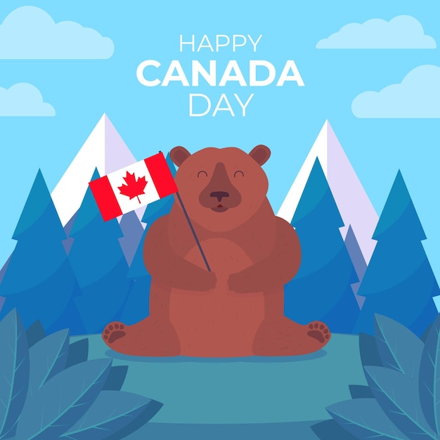 Flat canada day illustration