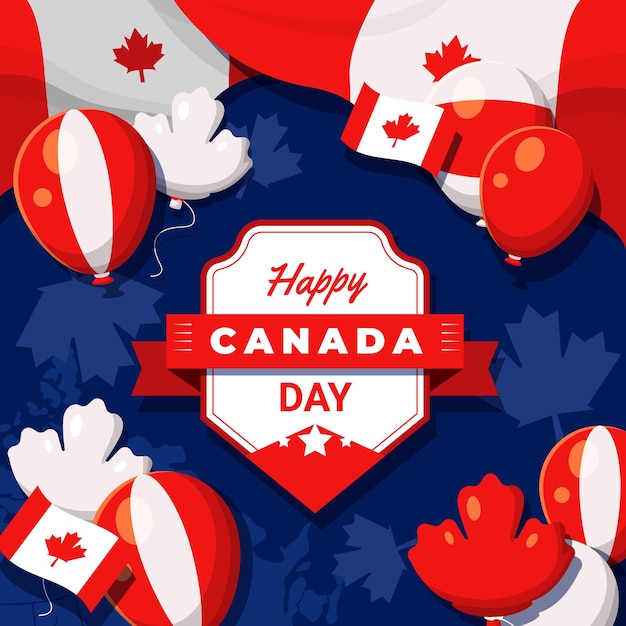 Free Vector flat canada day illustration