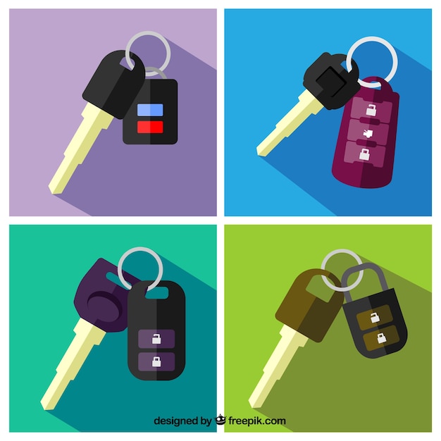 Free Vector flat car key background