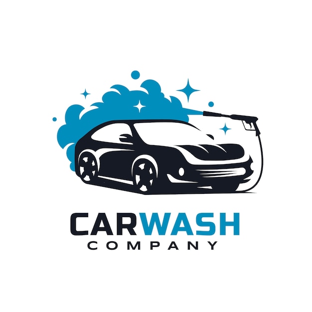 Free Vector flat car wash logo template