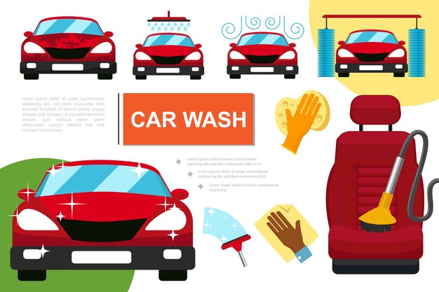 Flat car washing service composition