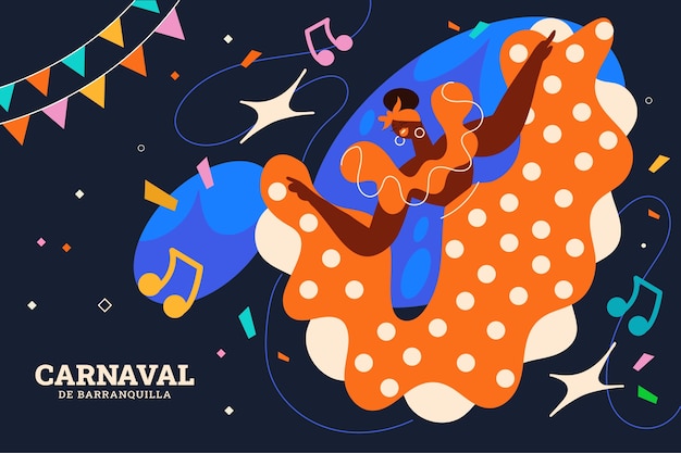 Free vector flat carnaval de barranquilla background