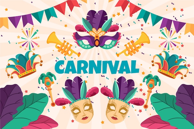 Flat carnival background