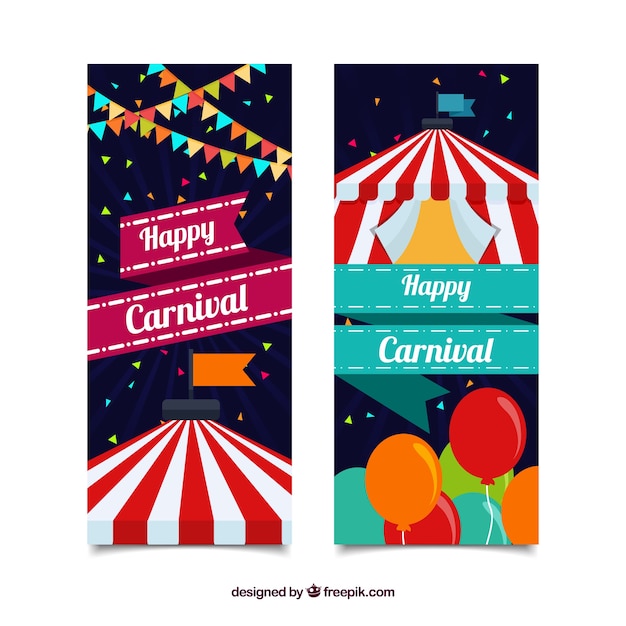 Free Vector flat carnival banners