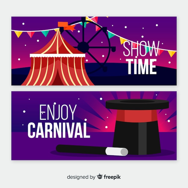 Free Vector flat carnival banners