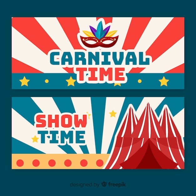 Flat carnival banners