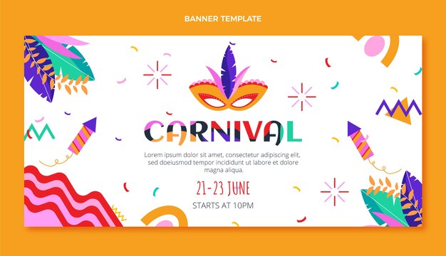 Flat carnival horizontal banner