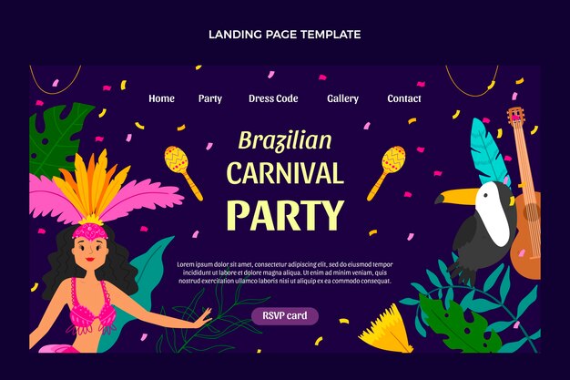 Flat carnival landing page template