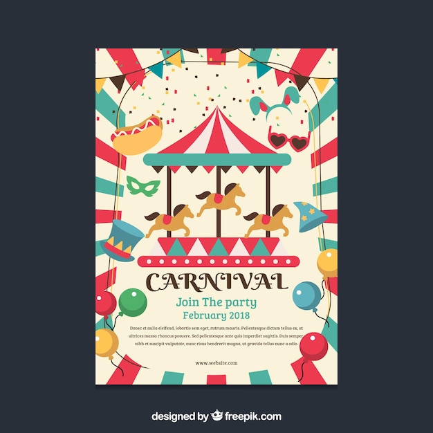 Flat carnival party flyer/poster