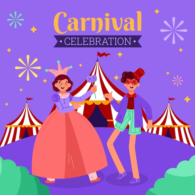 Free Vector flat carnival party illustration