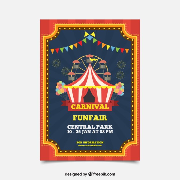 Flat carnival party poster