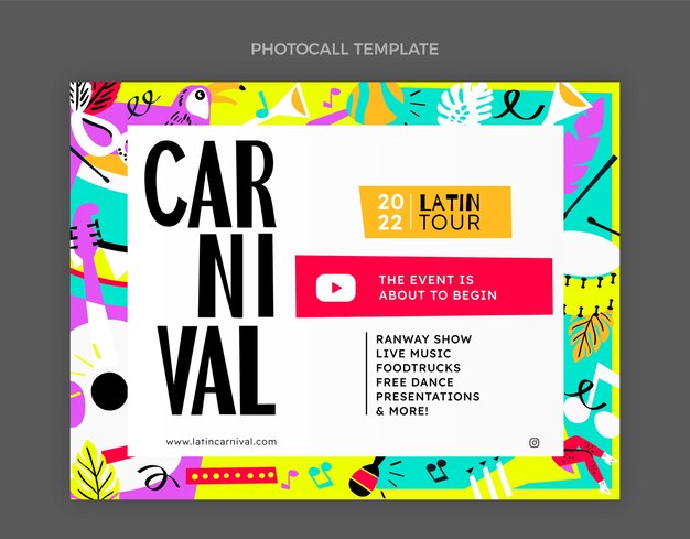 Flat carnival photocall template