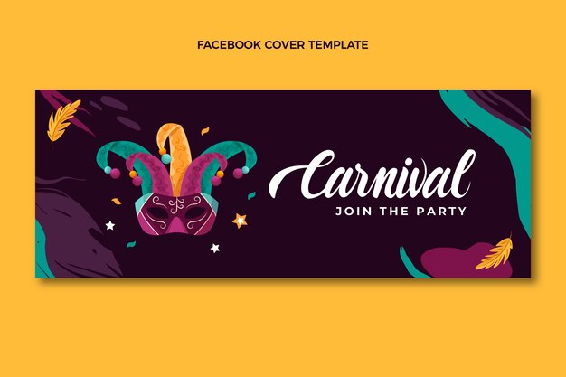 Flat carnival social media cover template