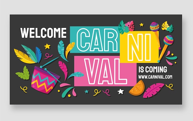 Flat carnival social media promo template