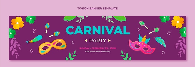 Flat carnival twitch banner