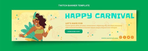 Flat carnival twitch banner