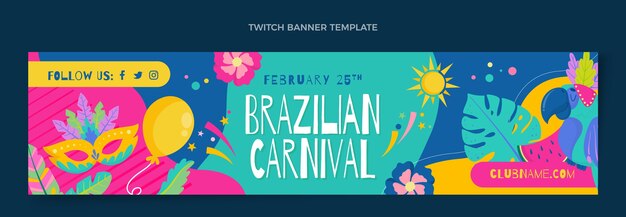 Flat carnival twitch banner