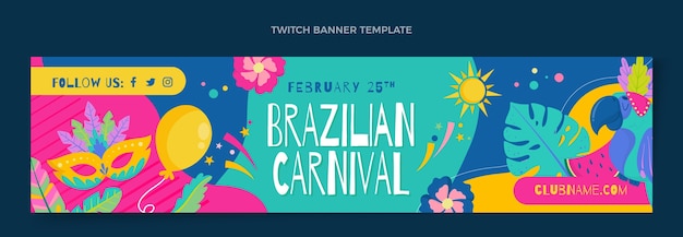 Flat carnival twitch banner