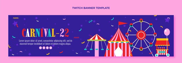 Flat carnival twitch banner