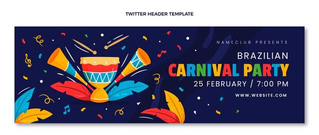 Flat carnival twitter header