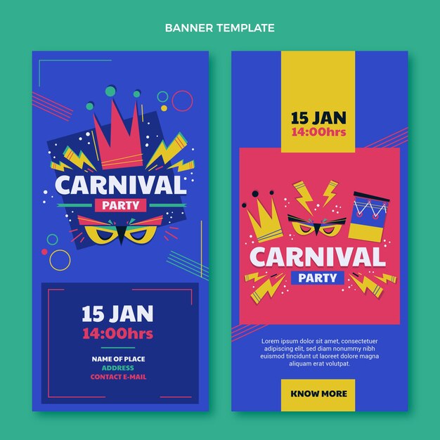 Flat carnival vertical banners set