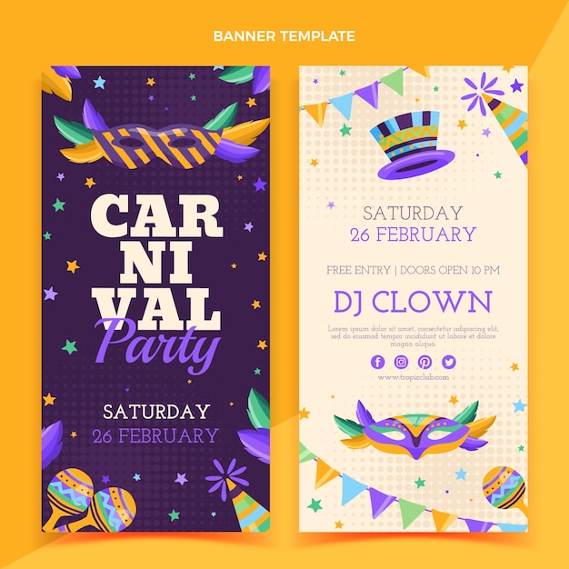 Flat carnival vertical banners set