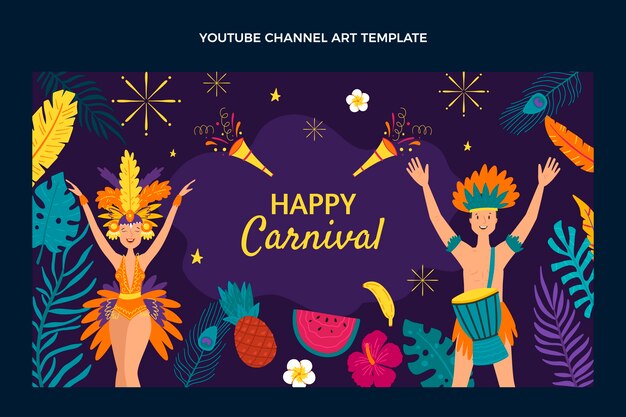 Flat carnival youtube channel art