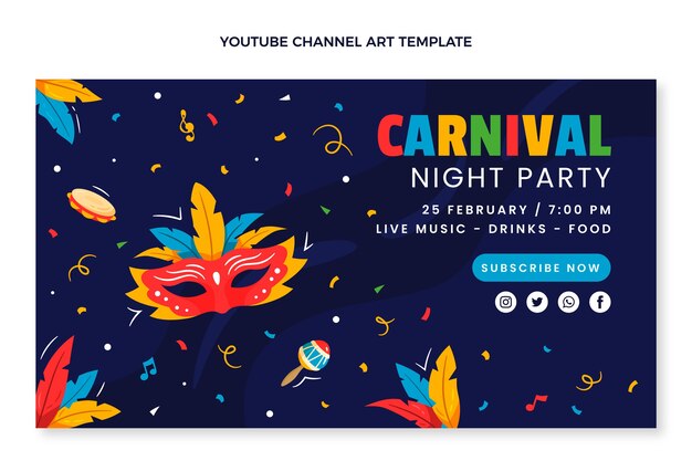 Flat carnival youtube channel art