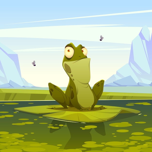 Free vector flat cartoon frog illustration