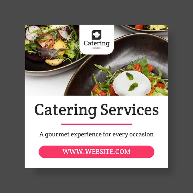 Free Vector flat catering services banner