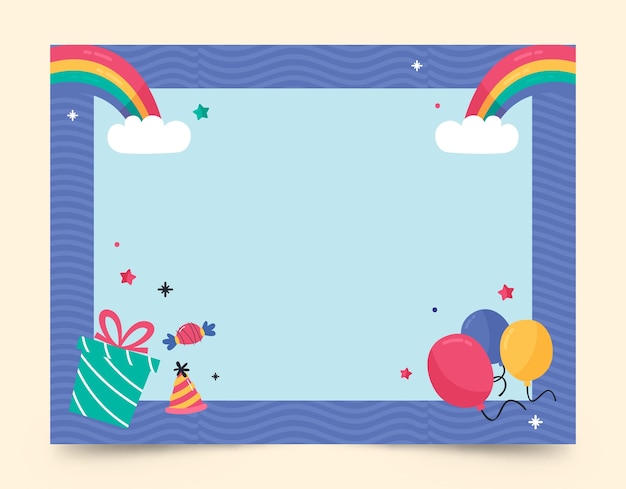 Flat celebration photocall frame template