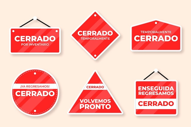 Flat cerrado signboard collection