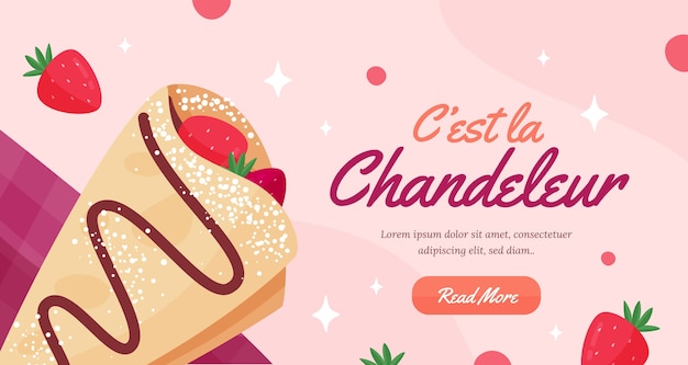 Free Vector flat chandeleur horizontal banner