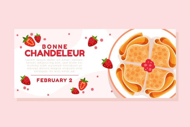 Flat chandeleur horizontal banner