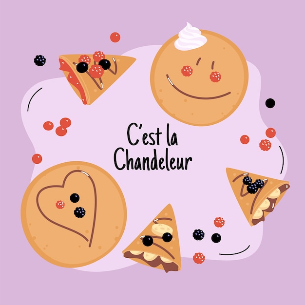 Free Vector flat chandeleur illustration