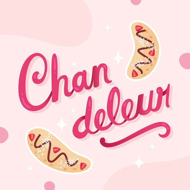 Flat chandeleur lettering