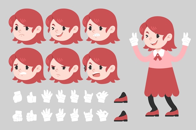 Free Vector flat character with different gestures