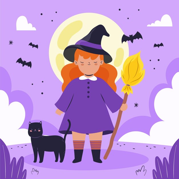 Flat characters illustration for halloween season