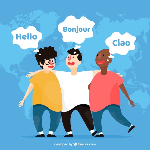 Free Vector flat characters speaking different languages