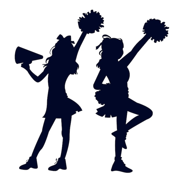 Free Vector flat cheerleader silhouettes collection