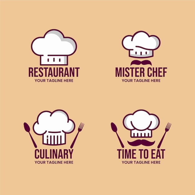 Free Vector flat chef logo template