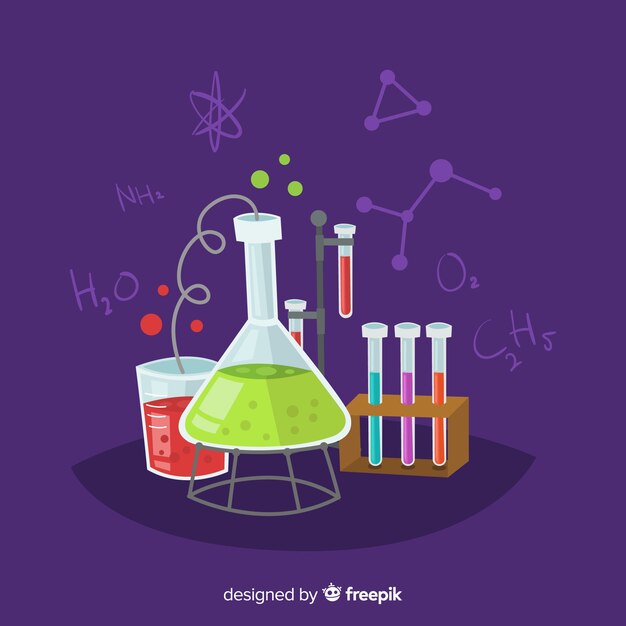 Flat chemistry colorful background